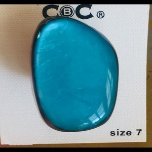 CBC-CITY BY CITY-Wooden Turquoise Colored Ring-7